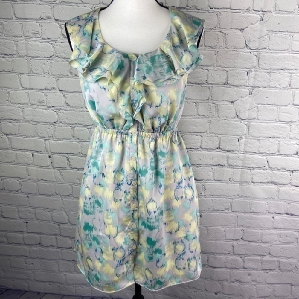 I Heart Ronson Dress Ruffle Halter Print Mini Dress - Picture 15 of 15